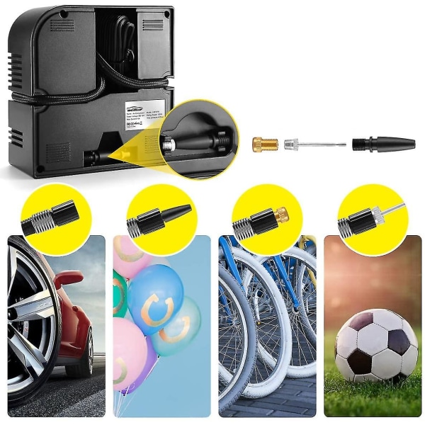 Bildäckspump Minitryckmätare Ventil Luftkompressor 12v Pointer Däckpump Billuftpump