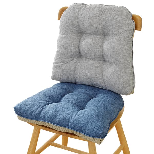 【BQ】Sklisikre stolputer til spisestoler, sett med 4, 46*43*9 cm sittepute med stropper dark blue