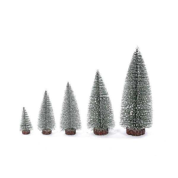 Mini julgran liten tall med träbaser för julfest hemma bordsskiva träd 30cm