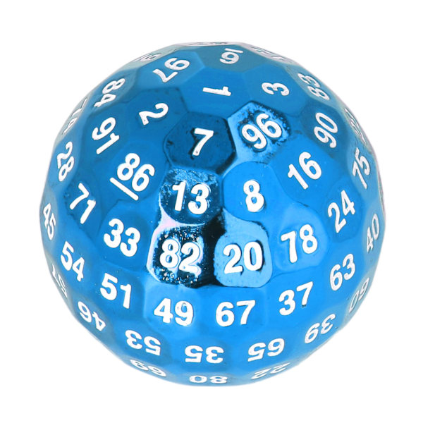 Metal Polyhedral Terning 100 Sider Tung Lyseblå Rollespil Terning