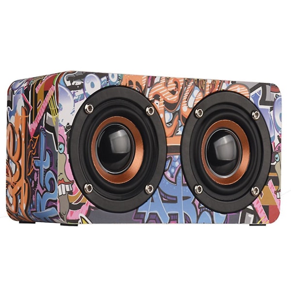 Retro Trådlös Bluetooth högtalare Bärbar utomhus HIFI-bashögtalare Multifunktionell Graffiti
