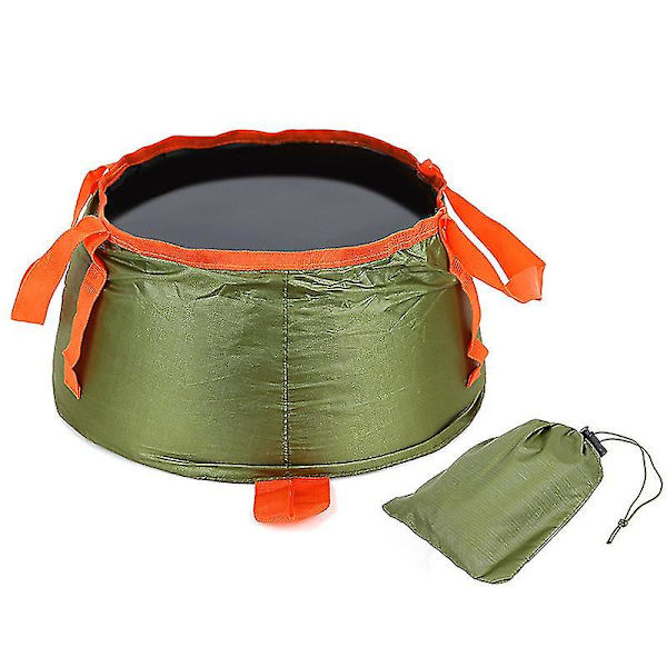 Vikbara vattenpåsar Campinghink Lätt och hållbar kompakt hopfällbar bärbar vattenhink Army Green