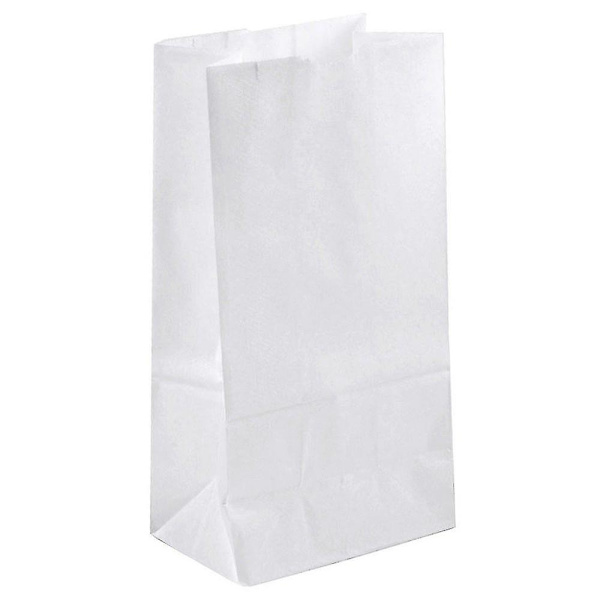 #6 Hvide madposer af kraftpapir 100pcs