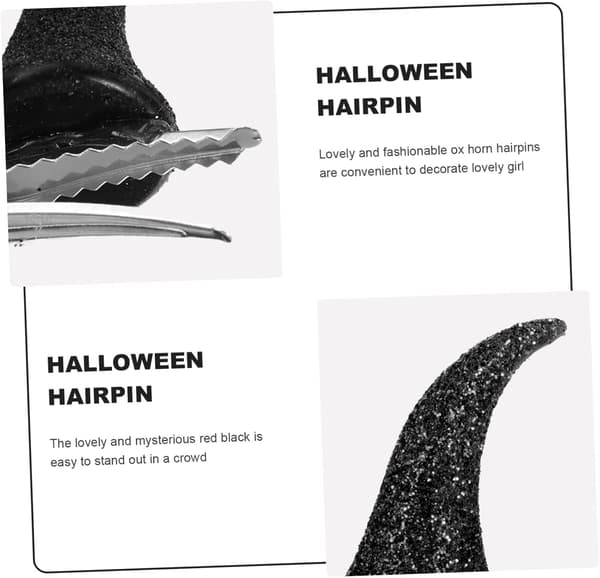 Halloween dekorative røde og hornhårnåle guldfarvede glitterdragtklips