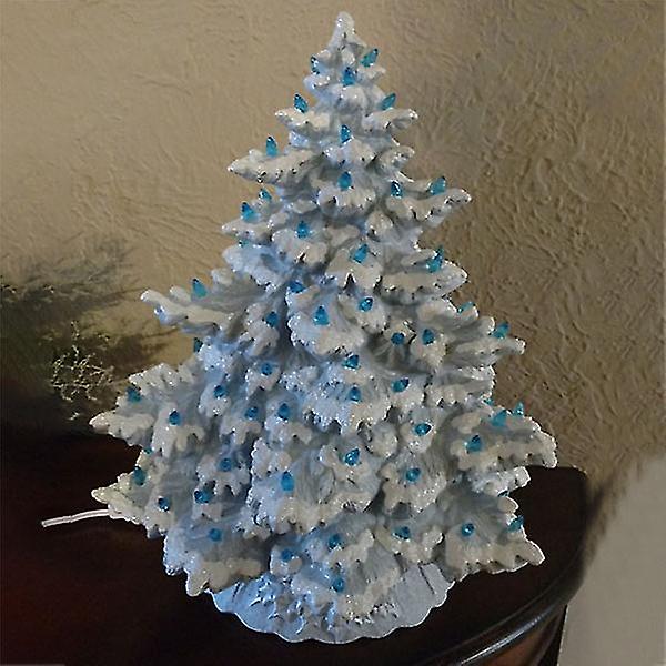 Mini Christmas Xmas Resin Tree Lamppu Luovat joulukoristeet kodin sisustamiseen White