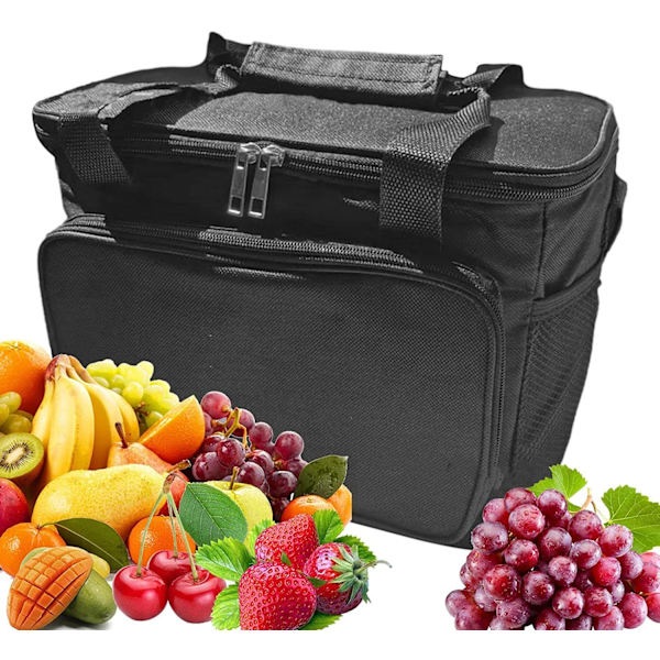 15L Genanvendelig Madkasse til Picnic Vandrestrand, Madpakke, Frokostpose med