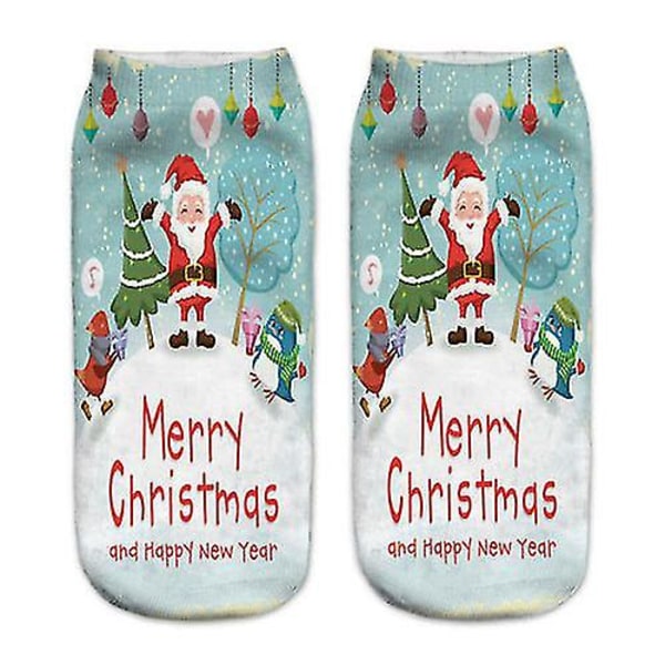 Kvinnor Xmas Mid Calf Strumpor Nyhet Roliga Tube Socks Julstrumpa 8 Pairs Merry Christmas