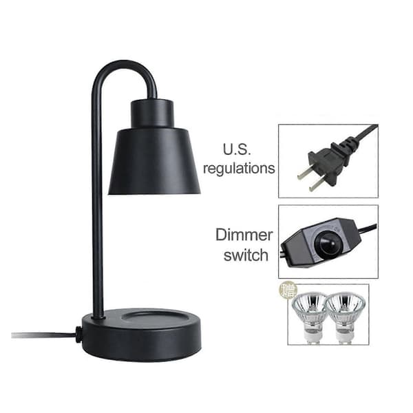 Aromaterapi Smeltevokslampe Dimbar Nattlampe Bordlampe Varmere svart black 110v