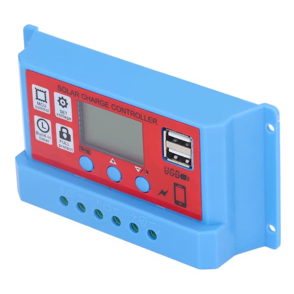 12V 24V Solpanel Laddningsregulator 3-stegs PWM LCD-display 30A