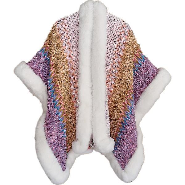 Etnisk boheme jacquard sjalkappe white blue 60-80cm