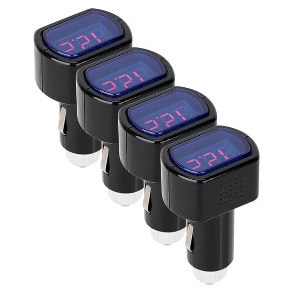 4 stk Bil Voltmeter LED Digitalt Display Batterispenning Overvåkingsdetektor