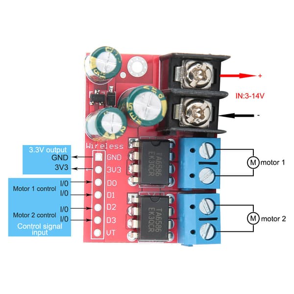 5A DC Motor Drivmodul CW CCW Rotasjon PWM Regulering Dobbel H Bro Modul