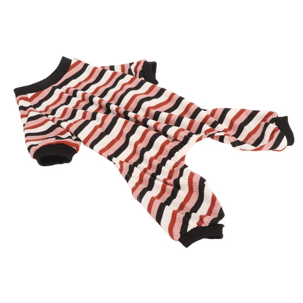 Stribede Hundepyjamas Let Varmt Strækbart Jumpsuit til Forår