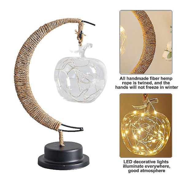 Dekorativ bordslampa, Moon Night Lamp Winding Bomullstråd Led Light Lamp style 4