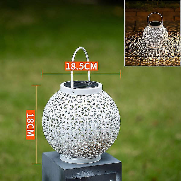 Led Solar Hollow Projection Light Takorauta riippuvat puutarhalamput White