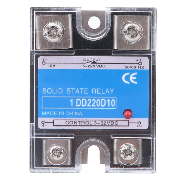 Solid State Relay DC SSR -tulo 3-32VDC Kuorma 5-220VDC Ohjausrele (10A)