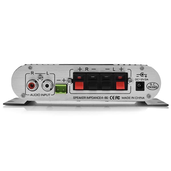 Kraftfuld Mini HiFi 2.1 Stereo Basforstærker til bil- og hjemlyd - Digital forstærker (sort)