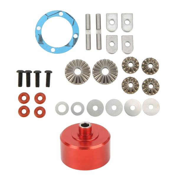 Aluminiumlegering Diff Set Spiral Ersättning för ARRMA 1/7 1/8 Fjärrkontrollfordon Röd