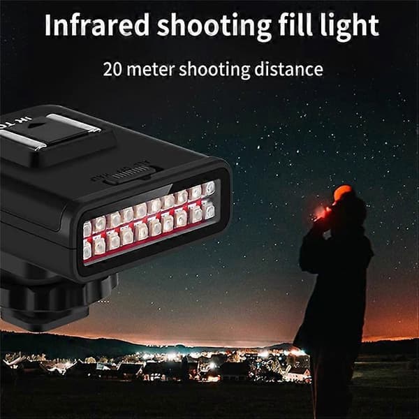 ORDRO LN-3 Videokamera IR Night Vision-lys til videokamera DSLR-fotografering MultiColor