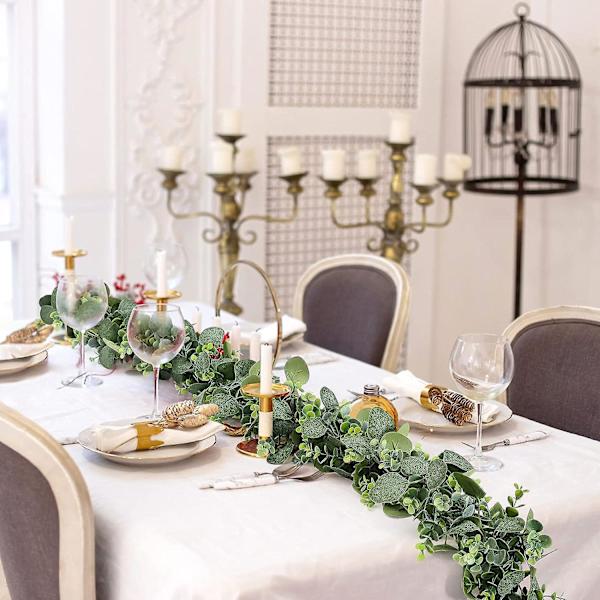 2pcs Eucalyptus Garlands Artificial Mixed Eucalyptus Leaves Vine Green Garland Hanging Plants For Farmhouse Table