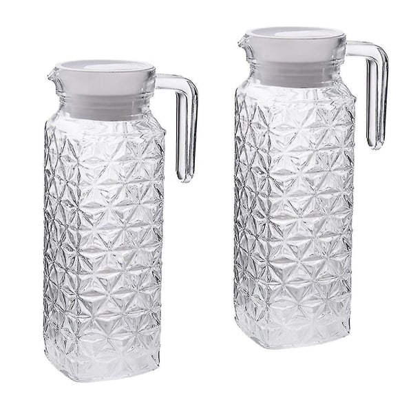 Pakke 37 unse Akryl Vannkanne Vannkarafler Juice Mugge Drikkekrukke For Vann, Lemonade, Cocktail, Te, Juice Og Isbiter Diamant Vannkoker