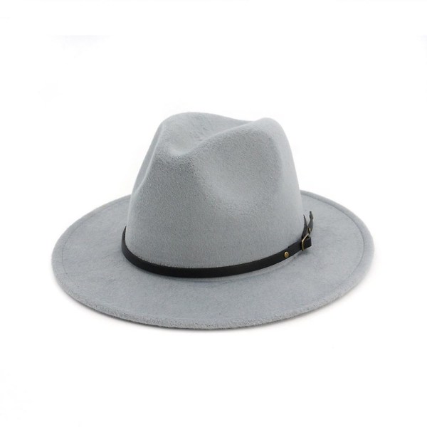 Kvinnor eller män Fedora-hatt i yllefilt light grey