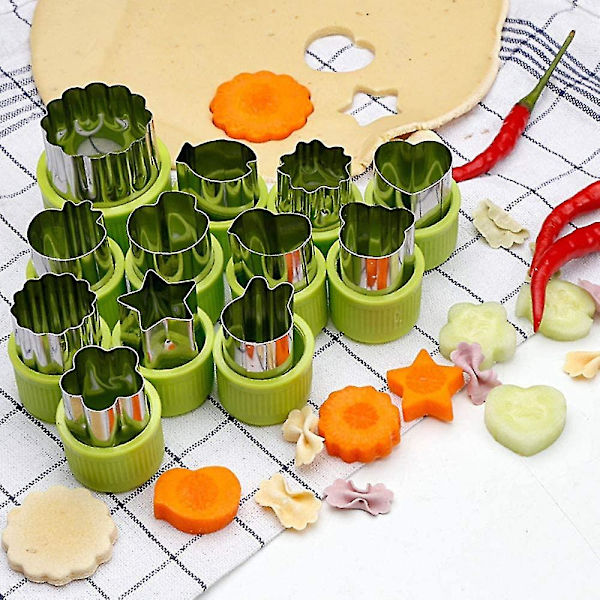 12pcs Stainless Steel Fruit Vegetable Cookie Shape Cutters Kid Food Mold Mould Purple