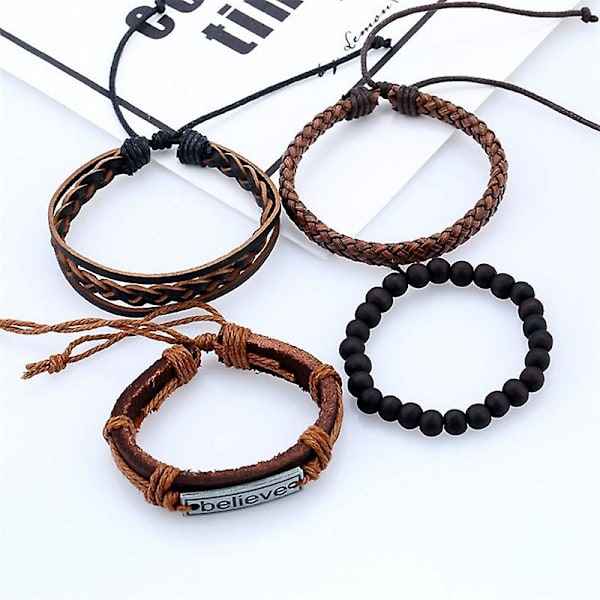 Personlig og kreativ hawaiisk stil uformelle smykker Shell flettet armbånd 4pcs
