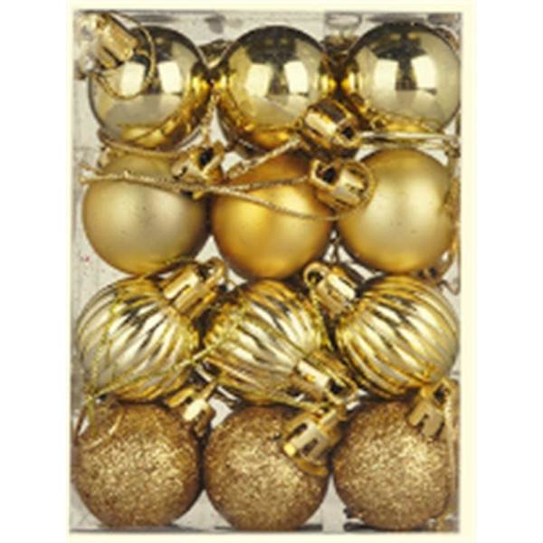 24 stk Juleballer Ornamenter Til Jul Juletre Snuttefri juletrepynt Stor hengende ball gold