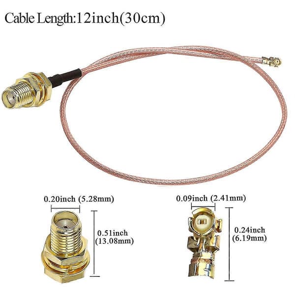 【BQ】5 stk. SMA-stikkabel hun til UFL/U.FL/IPX/IPEX RF eller INTET stik koaksialadaptermontering RG17 As shown