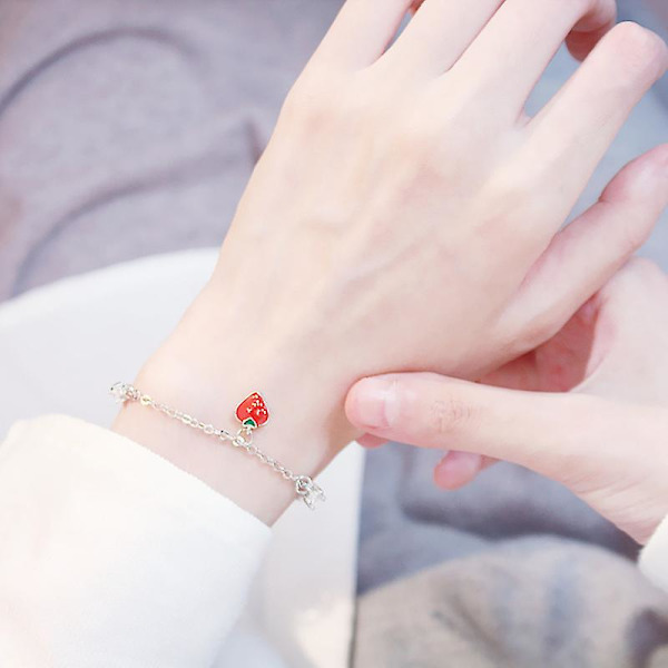 Pigerarmbånd Sød jordbærkædearmbånd til kvindepige teenagere