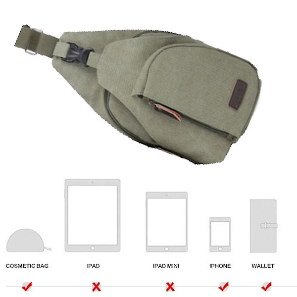 Canvas Sling Bag Crossbody Ryggsäck Vandring Dagsäck Ryggsäck För