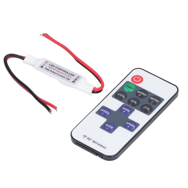 RF Fjernbetjening 11 Tasters Trådløs Mini LED Controller Lysdæmper Rød Sort Ledningsinterface