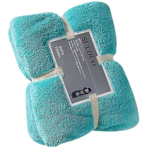 Absorberande handduk, badhandduk i korall sammet, perfekt för Absorbentlake Blue