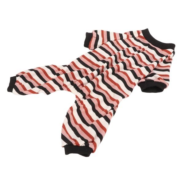 Stribede Hundepyjamas Let Varmt Strækbart Jumpsuit til Forår