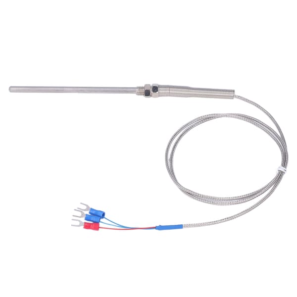 BERM 100mm PT100 Termoelement Temperaturføler Probe 0‑400℃ 1 Meter Lengde