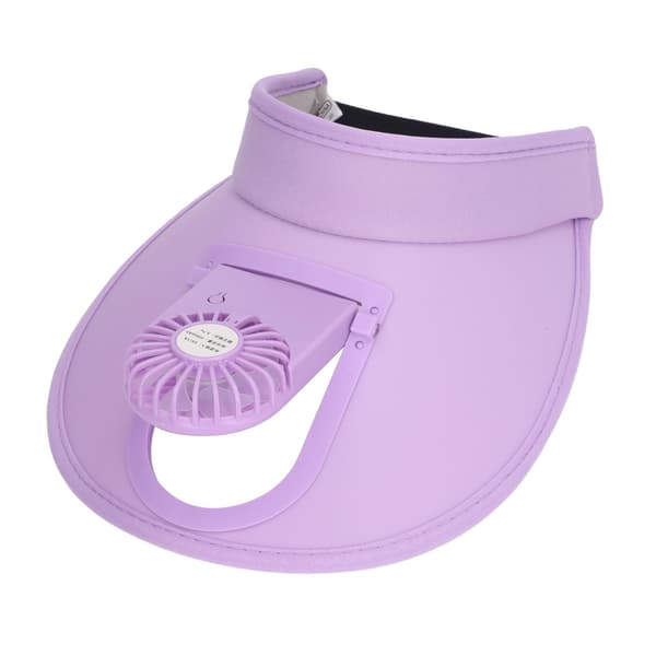 Justerbar USB-lade Solhatt med 3 gir Sommer Solbeskyttelse Lilla