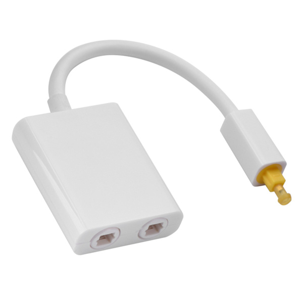 Toslink Digital Optical Audio Splitter Adapter - 1 in 2 Out (Vit)