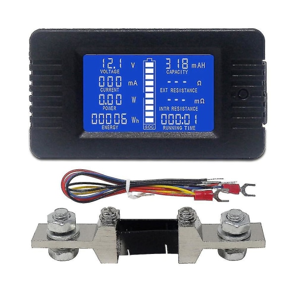 Dc 0-200v 200a digital voltmeter Amperemeter Bilbatteritestkapacitet