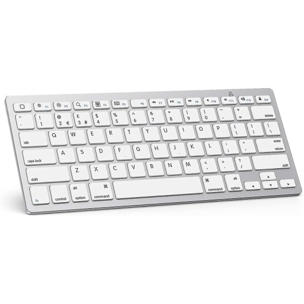Bluetooth-tastatur kompatibelt med ny Ipad 10.2 (9. generasjon 2021/8 white