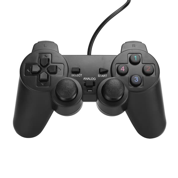 Retro USB Kablet Spillkontroller 1,5 meter Kabel for PS2 Svart