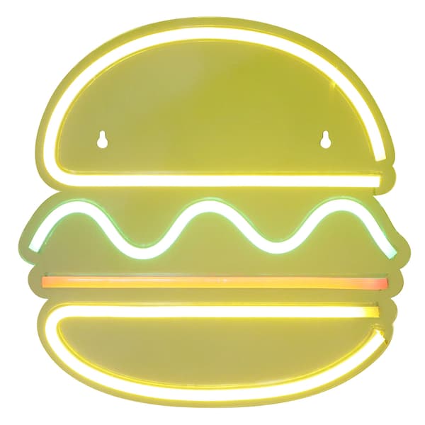 USB Hamburger LED Neonljusskylt för Hem Sovrum Bar Pub Butiksdekoration