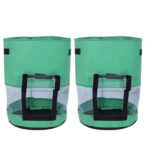 2-pack 10 Gallon Potatisodlingssäck Andningsbart Nonwoven-tyg för Inomhus- och Utomhusplantering