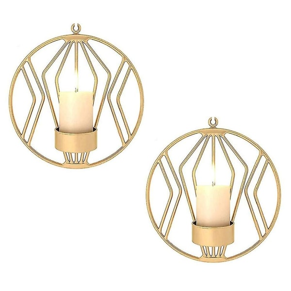 2 stk Vegglys Sconce For Small Pillar Candle, Metal Telysholdere Veggdekorasjoner Til Baderom Uteplass Stue Dekorasjon