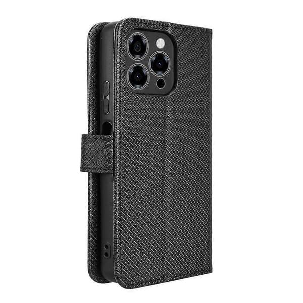 【BQ】Mobildeksel i lær med diamantstruktur Svart Black For Doogee Note 58 / Note 58 Pro
