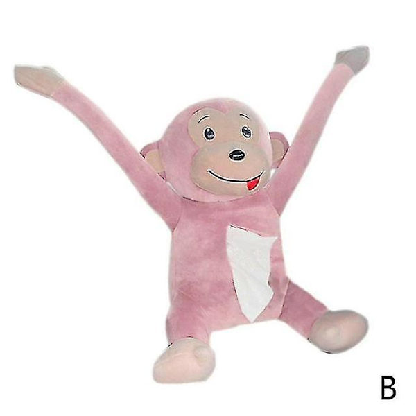 1 stk Creative Cartoon Monkey Hjemmekontor Bil Hængende Papir Serviet Tissue Box Cover Holder Bærbar Papir Box Dekoration Supplies B