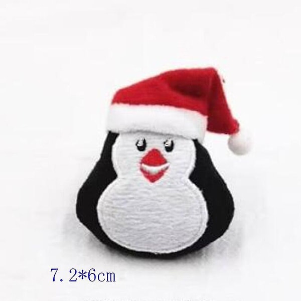 10 st/lot Plysch Tyg Patch Jul Snögubbe Penguin Vadderade Applikationer Barn Huvudbonader Klädsel Tillbehör Gör-det-själv Jullappar Christmas rabbit