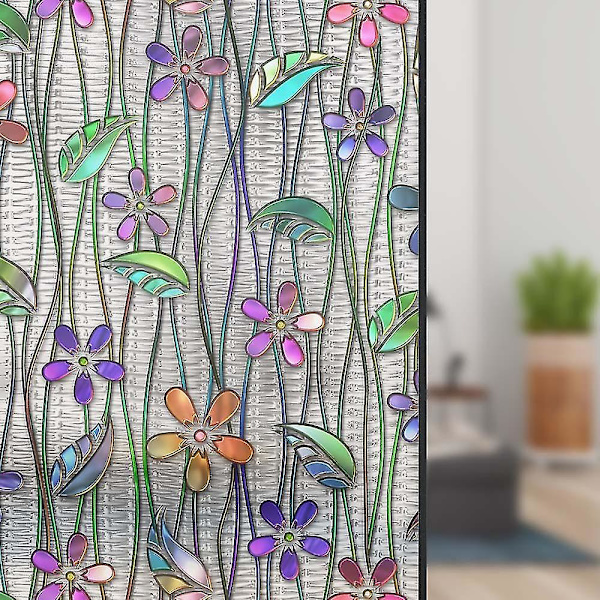 Kukka-ikkunakalvo Privacy lasimaalaustarra Itseliimautuva varjostuskotitarra 58*90cm