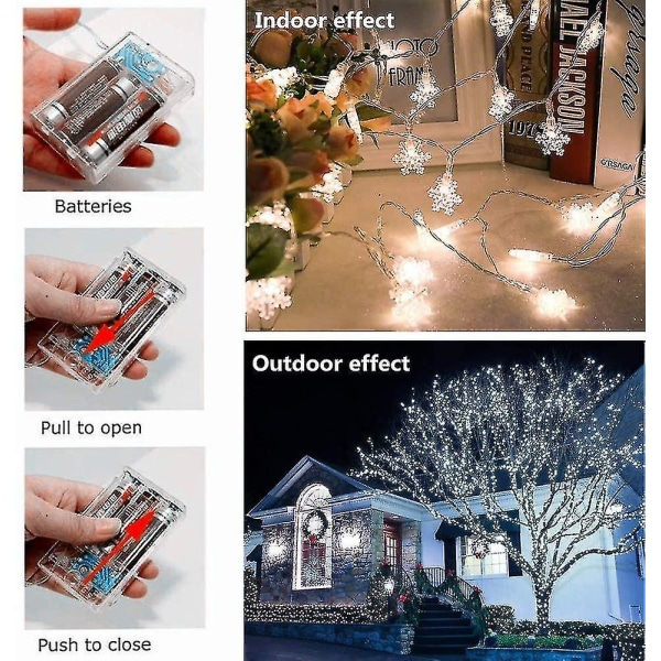 Julljus, snöflingaljus, sagoljus, batteridriven White With Flashing 10M