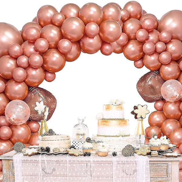 50 stykker rosa guld ballon, 10 tommer metallisk rosa guld ballon til fest Rose
